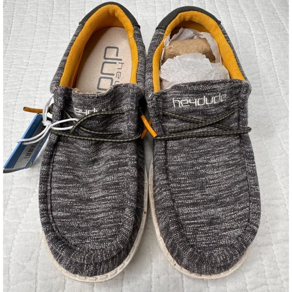 Hey Dude Wally Kids SZ 12 Stretch Taupe Gray Slip-On Shoes Lightweight